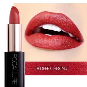FOCALLURE™ LACQUER LIPSTICK #08 DEEP CHESTNUT